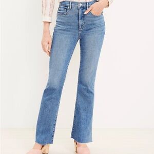 Loft Slim Flare frayed jeans